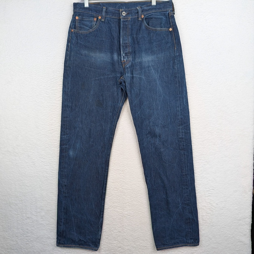 Levi's 501 Jeans Original Fit Mens 36x36 Blue Straight Leg Button Fly Denim